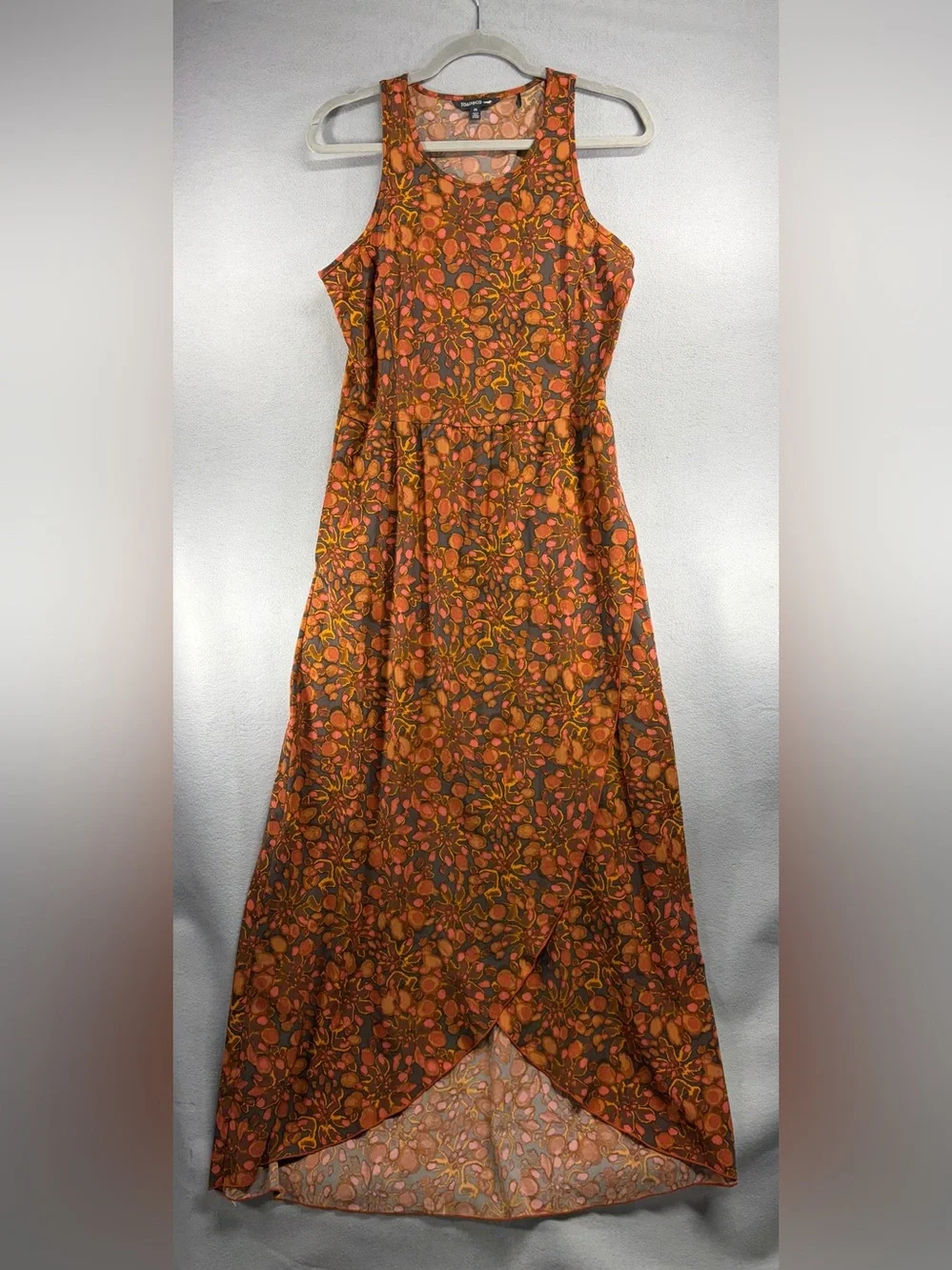 Toad&Co Orange Floral Crusher Maxi Dress Medium Quick Dry Wrinkle Resistant - Picture 1 of 4